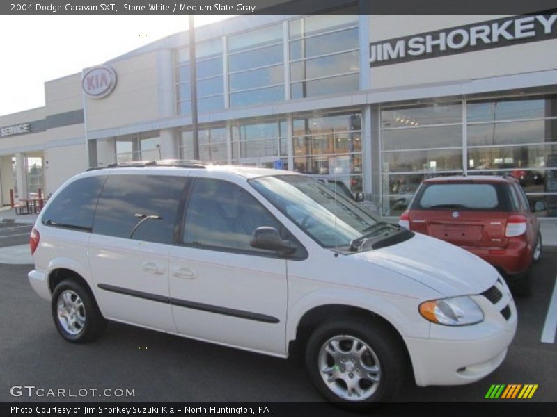 Stone White / Medium Slate Gray 2004 Dodge Caravan SXT