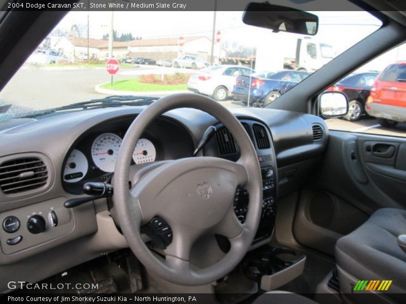 Stone White / Medium Slate Gray 2004 Dodge Caravan SXT