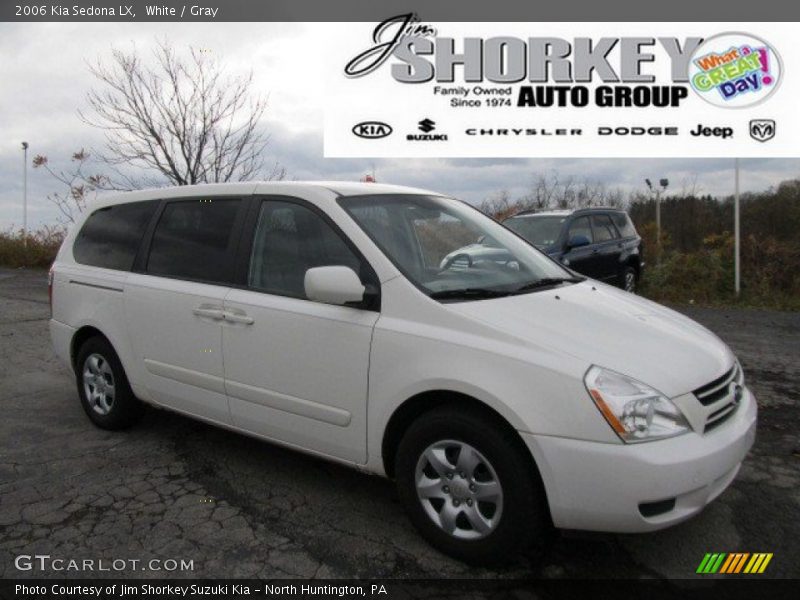 White / Gray 2006 Kia Sedona LX