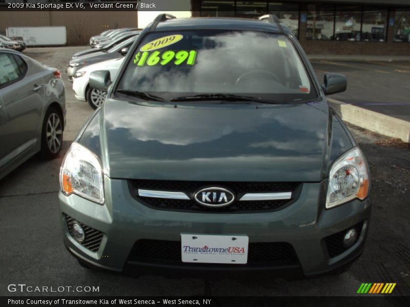 Verdant Green / Black 2009 Kia Sportage EX V6