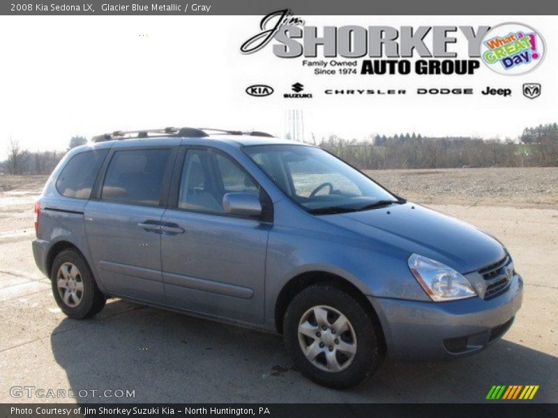 Glacier Blue Metallic / Gray 2008 Kia Sedona LX