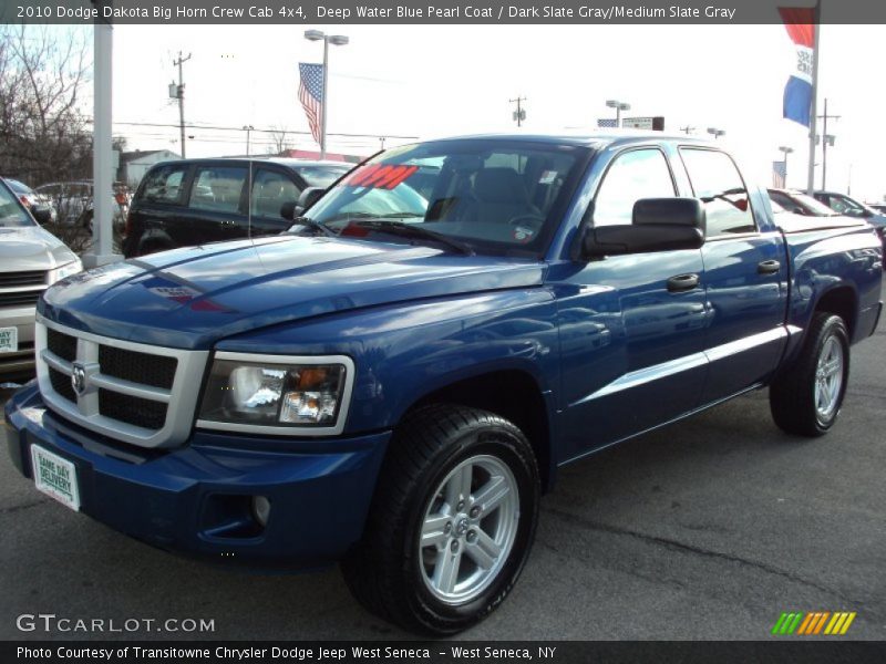 Deep Water Blue Pearl Coat / Dark Slate Gray/Medium Slate Gray 2010 Dodge Dakota Big Horn Crew Cab 4x4