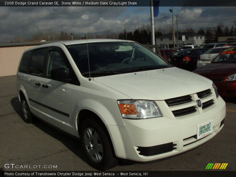 Stone White / Medium Slate Gray/Light Shale 2008 Dodge Grand Caravan SE