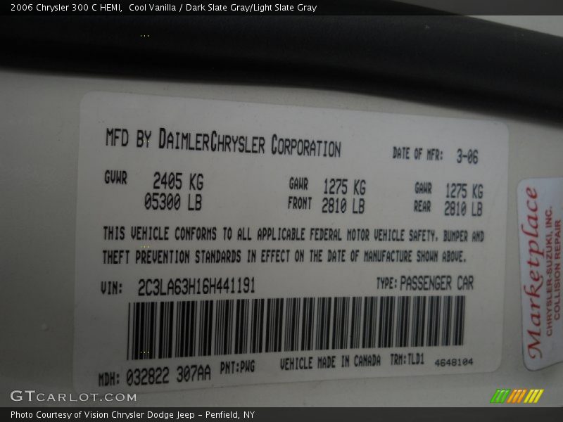 Cool Vanilla / Dark Slate Gray/Light Slate Gray 2006 Chrysler 300 C HEMI
