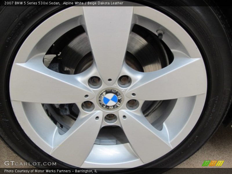Alpine White / Beige Dakota Leather 2007 BMW 5 Series 530xi Sedan