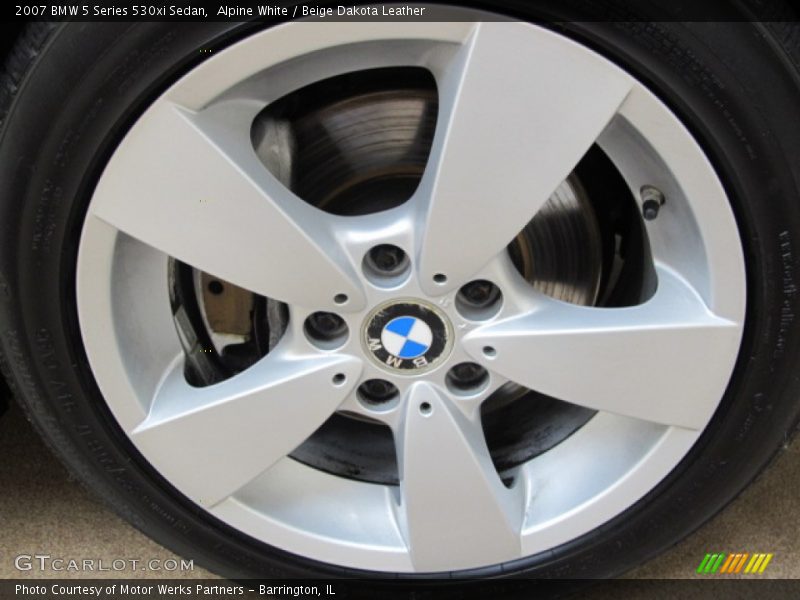 Alpine White / Beige Dakota Leather 2007 BMW 5 Series 530xi Sedan