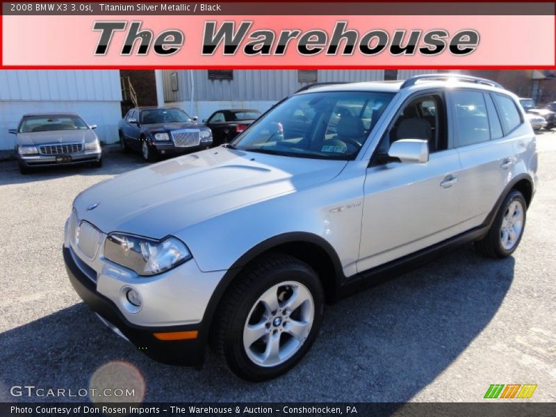 Titanium Silver Metallic / Black 2008 BMW X3 3.0si