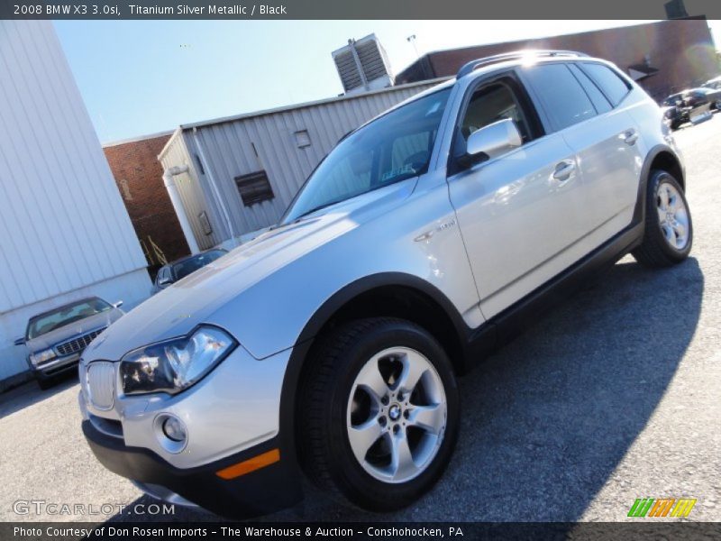 Titanium Silver Metallic / Black 2008 BMW X3 3.0si