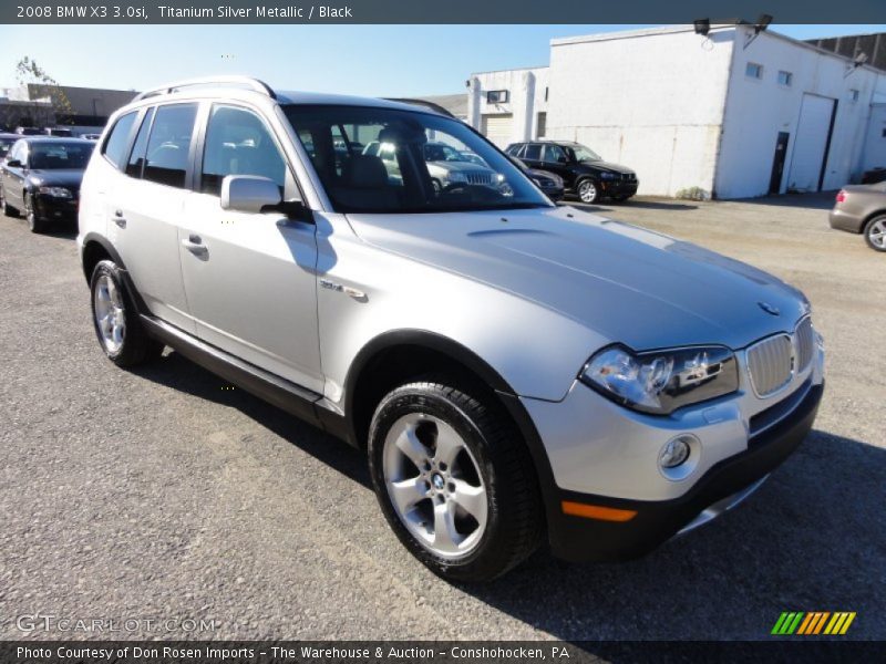 Titanium Silver Metallic / Black 2008 BMW X3 3.0si