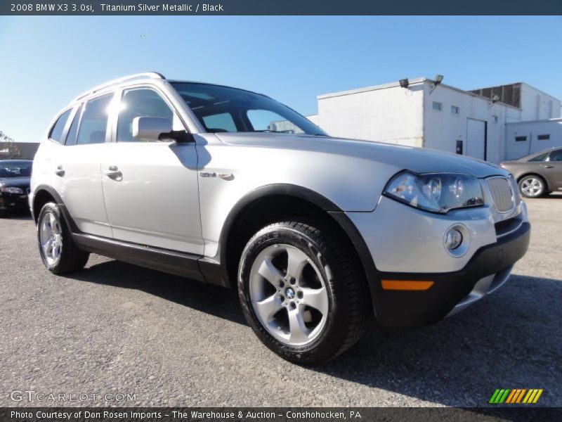 Titanium Silver Metallic / Black 2008 BMW X3 3.0si