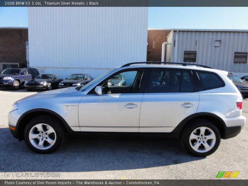 Titanium Silver Metallic / Black 2008 BMW X3 3.0si