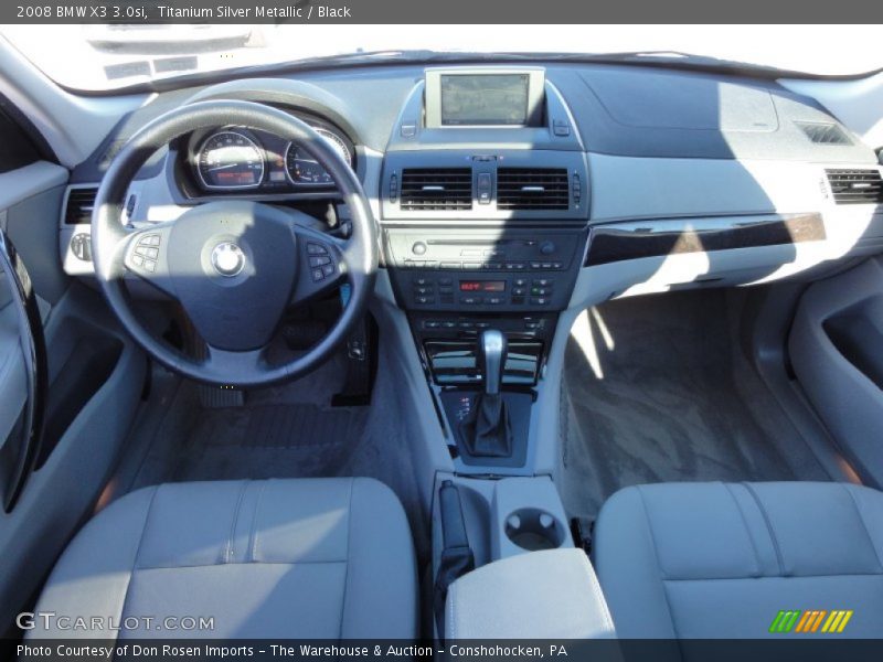 Titanium Silver Metallic / Black 2008 BMW X3 3.0si