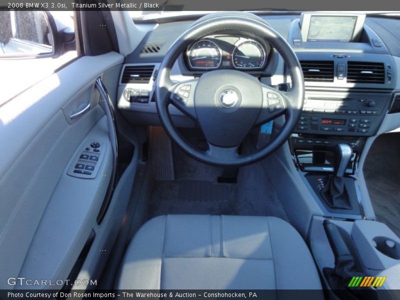 Titanium Silver Metallic / Black 2008 BMW X3 3.0si