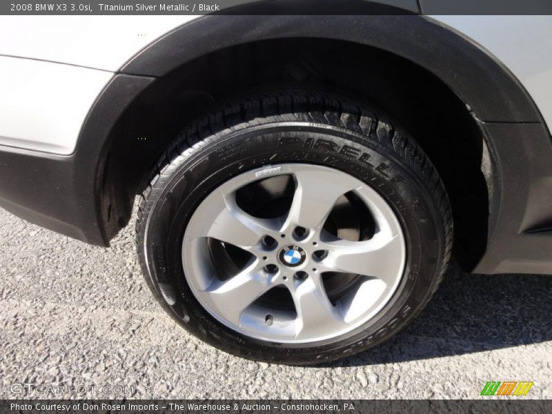 Titanium Silver Metallic / Black 2008 BMW X3 3.0si