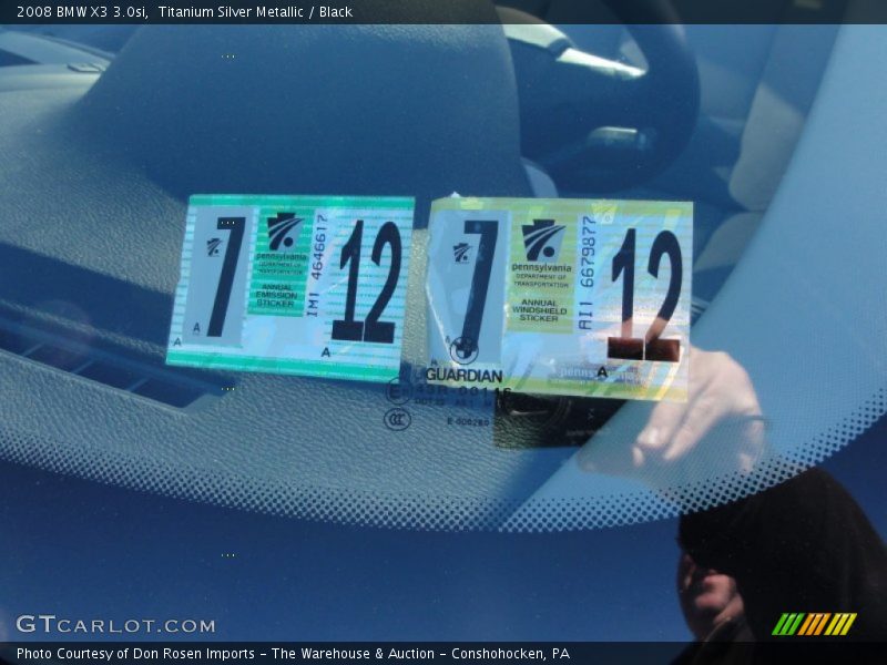 Titanium Silver Metallic / Black 2008 BMW X3 3.0si