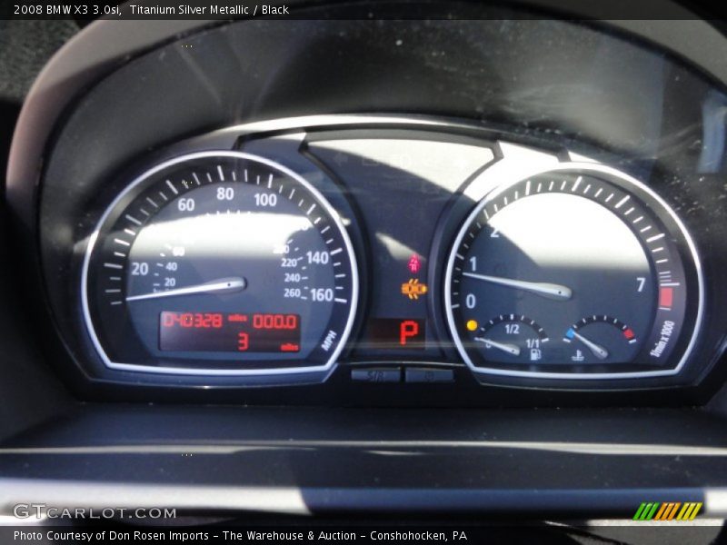 Titanium Silver Metallic / Black 2008 BMW X3 3.0si
