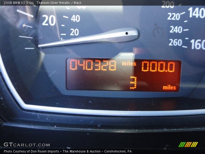 Titanium Silver Metallic / Black 2008 BMW X3 3.0si