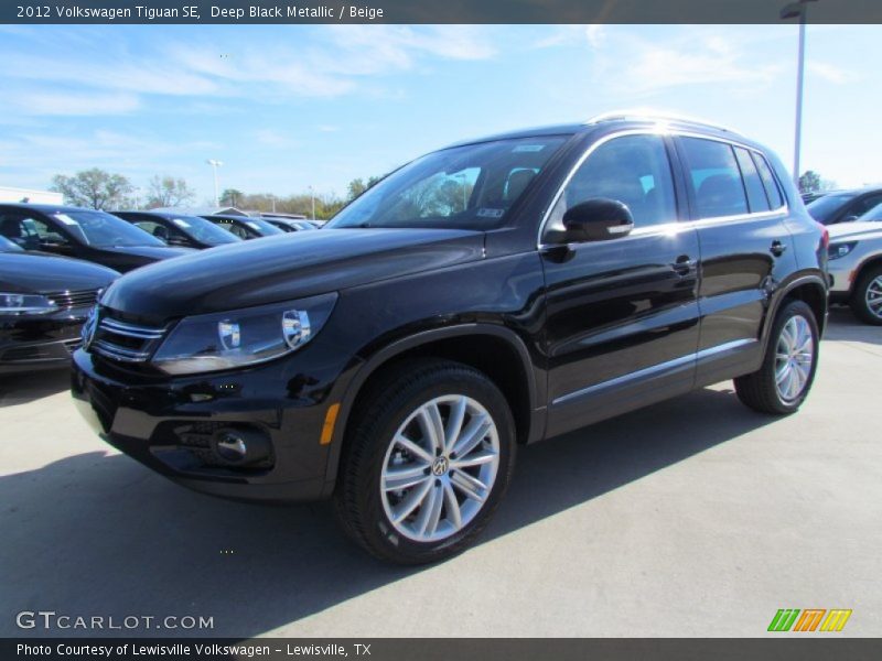 Deep Black Metallic / Beige 2012 Volkswagen Tiguan SE