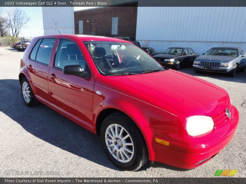 Tornado Red / Black 2003 Volkswagen Golf GLS 4 Door