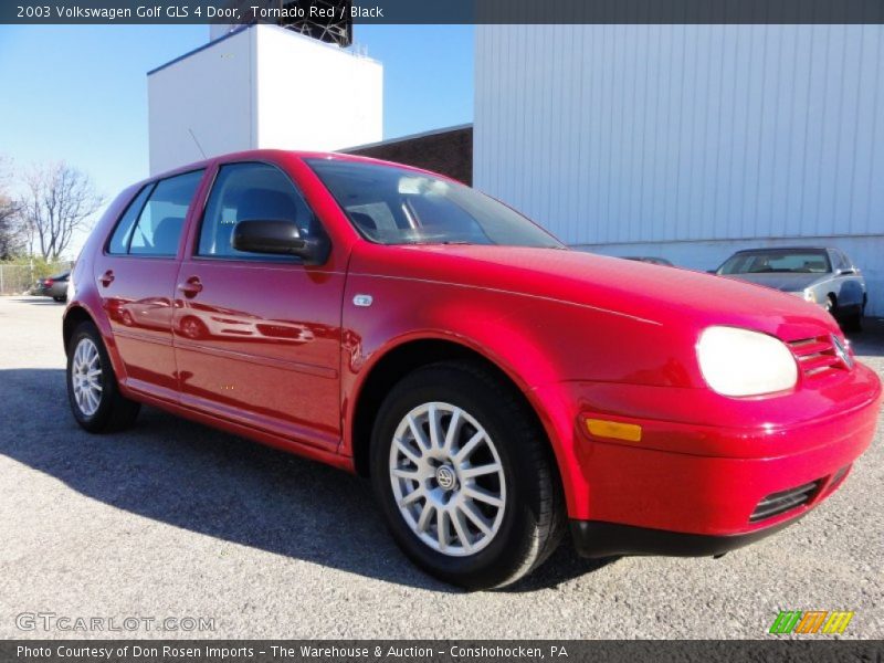 Tornado Red / Black 2003 Volkswagen Golf GLS 4 Door