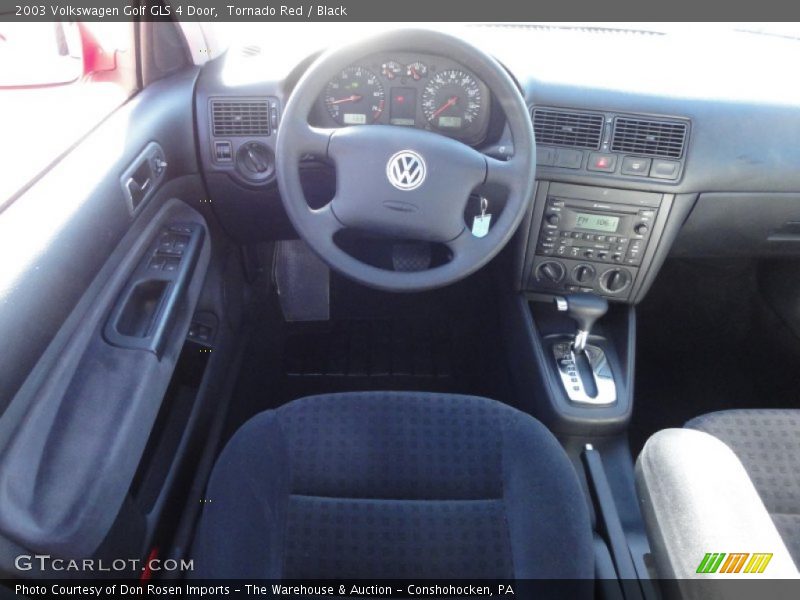 Tornado Red / Black 2003 Volkswagen Golf GLS 4 Door
