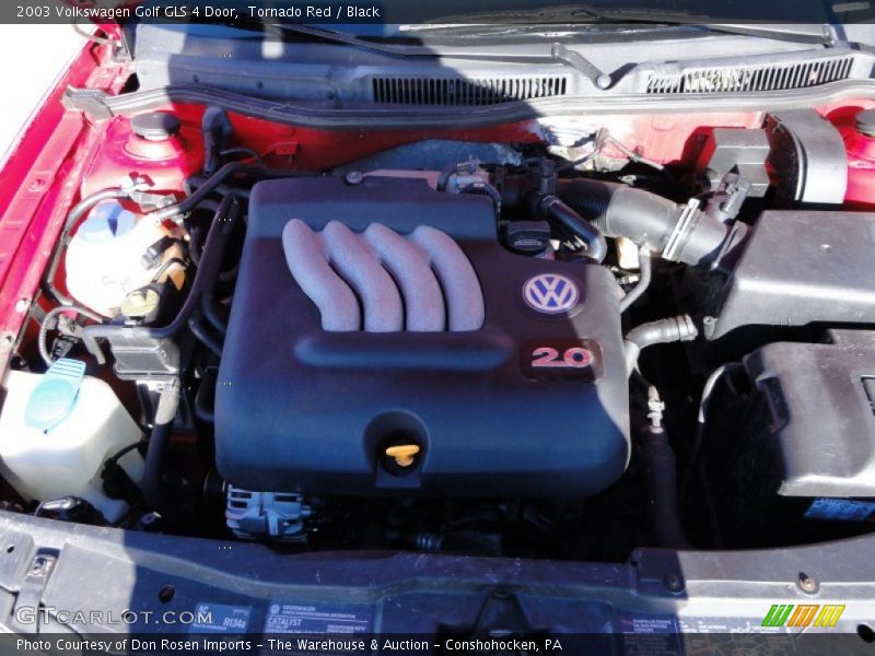Tornado Red / Black 2003 Volkswagen Golf GLS 4 Door