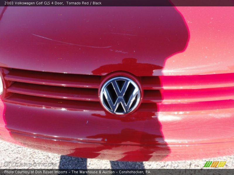 Tornado Red / Black 2003 Volkswagen Golf GLS 4 Door
