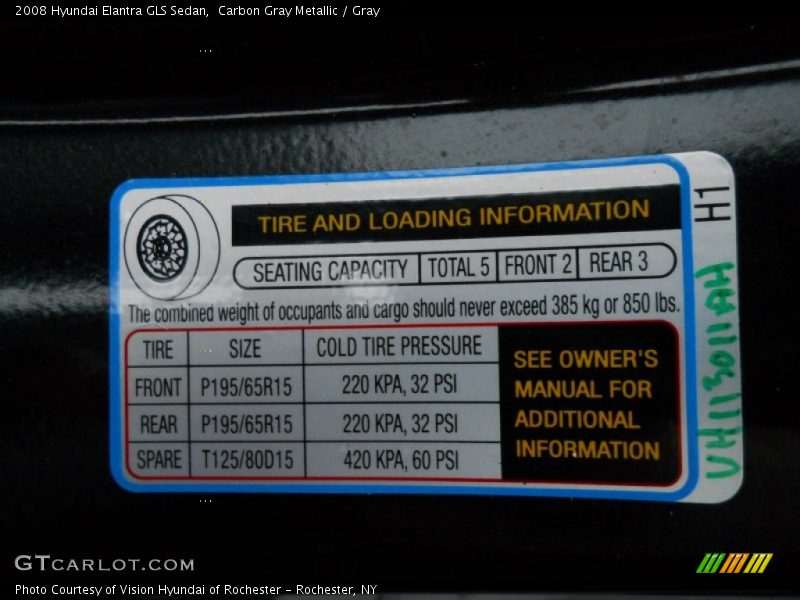 Carbon Gray Metallic / Gray 2008 Hyundai Elantra GLS Sedan