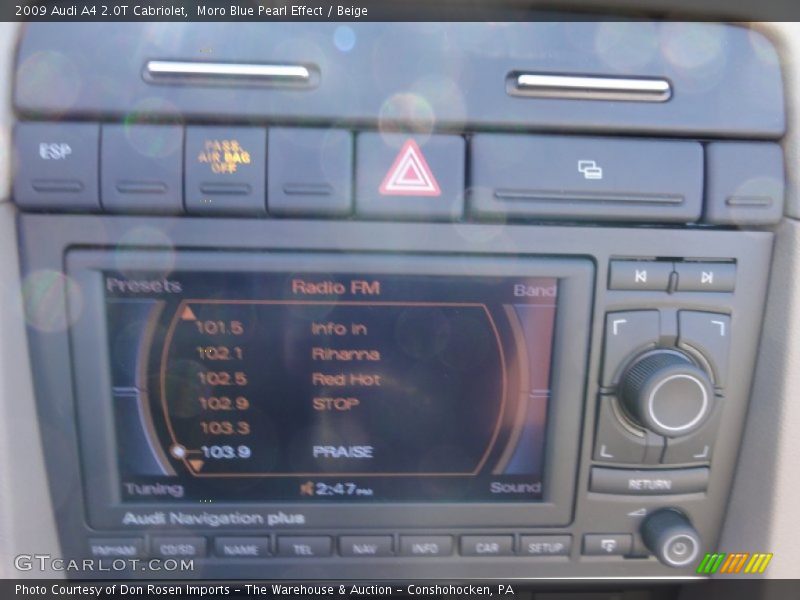 Moro Blue Pearl Effect / Beige 2009 Audi A4 2.0T Cabriolet