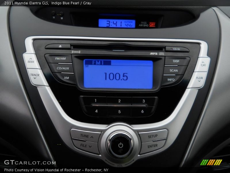 Indigo Blue Pearl / Gray 2011 Hyundai Elantra GLS