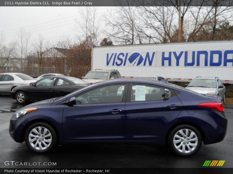 Indigo Blue Pearl / Gray 2011 Hyundai Elantra GLS