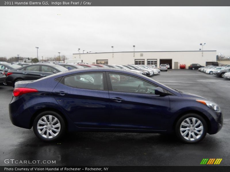 Indigo Blue Pearl / Gray 2011 Hyundai Elantra GLS