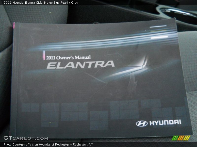 Indigo Blue Pearl / Gray 2011 Hyundai Elantra GLS
