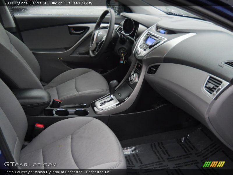 Indigo Blue Pearl / Gray 2011 Hyundai Elantra GLS