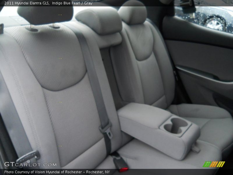 Indigo Blue Pearl / Gray 2011 Hyundai Elantra GLS