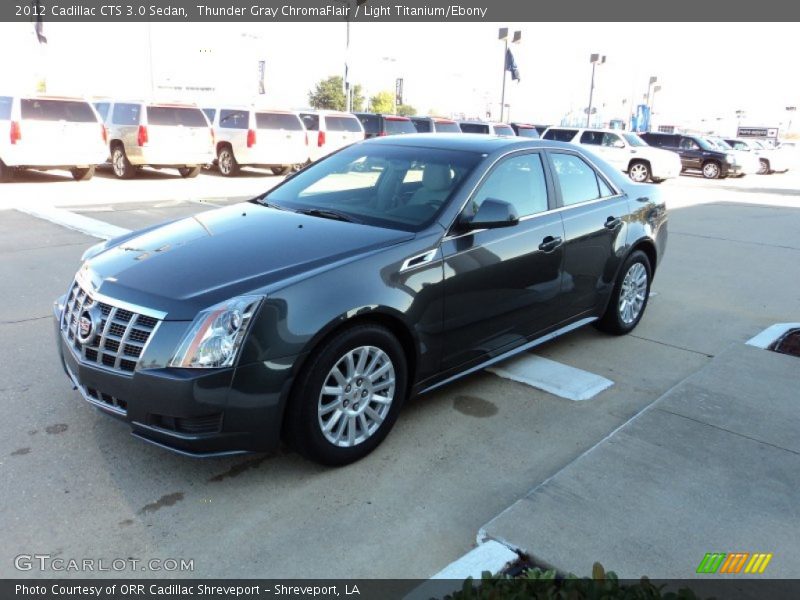 Thunder Gray ChromaFlair / Light Titanium/Ebony 2012 Cadillac CTS 3.0 Sedan