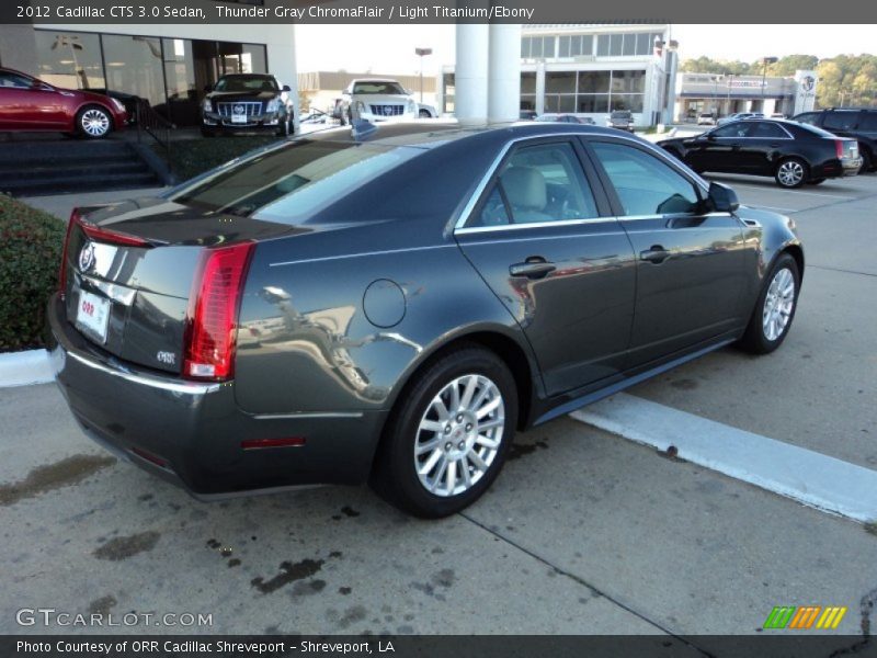 Thunder Gray ChromaFlair / Light Titanium/Ebony 2012 Cadillac CTS 3.0 Sedan