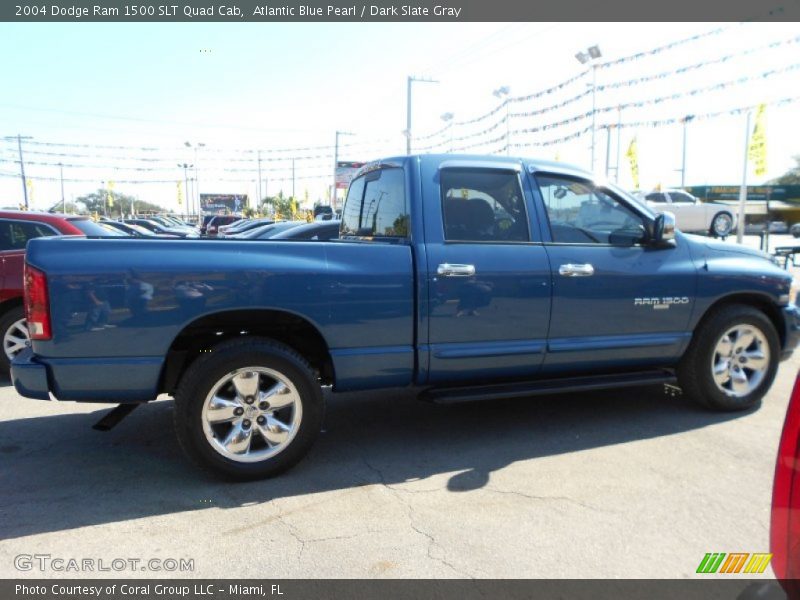 Atlantic Blue Pearl / Dark Slate Gray 2004 Dodge Ram 1500 SLT Quad Cab