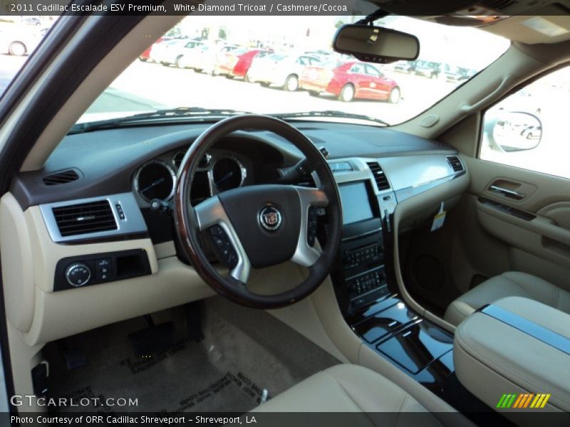 White Diamond Tricoat / Cashmere/Cocoa 2011 Cadillac Escalade ESV Premium
