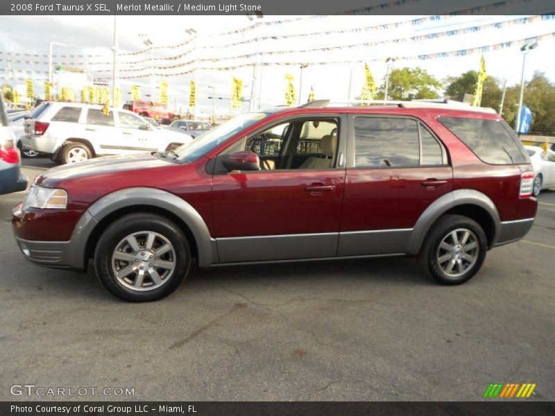 Merlot Metallic / Medium Light Stone 2008 Ford Taurus X SEL