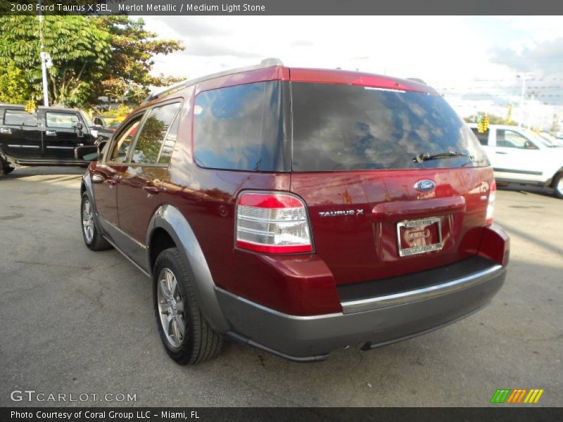 Merlot Metallic / Medium Light Stone 2008 Ford Taurus X SEL