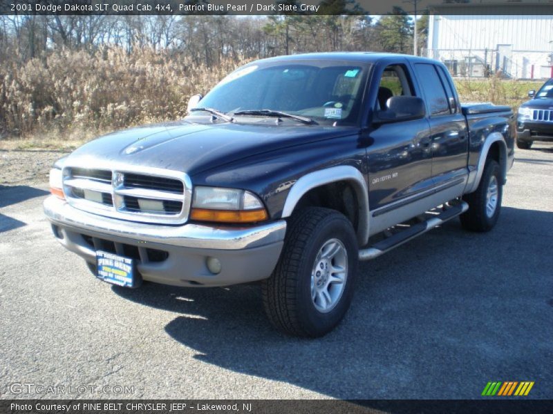Patriot Blue Pearl / Dark Slate Gray 2001 Dodge Dakota SLT Quad Cab 4x4