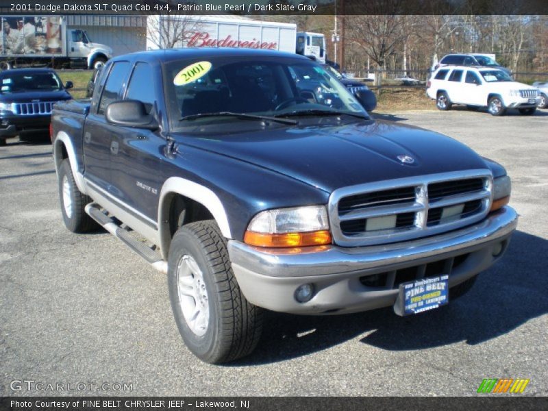 Patriot Blue Pearl / Dark Slate Gray 2001 Dodge Dakota SLT Quad Cab 4x4