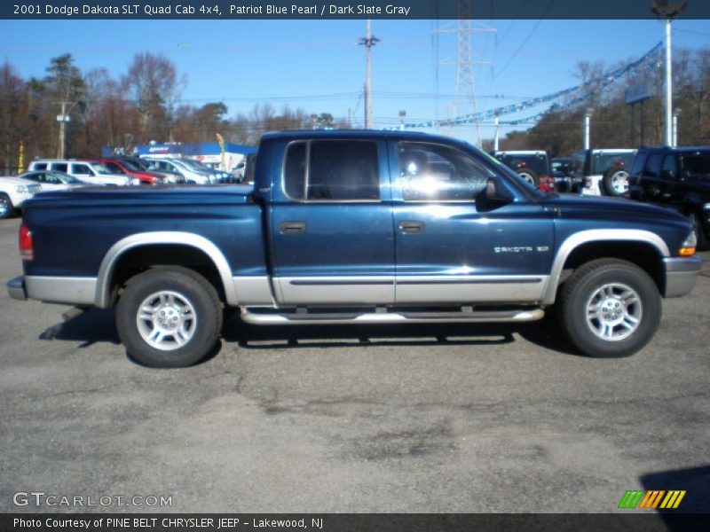 Patriot Blue Pearl / Dark Slate Gray 2001 Dodge Dakota SLT Quad Cab 4x4