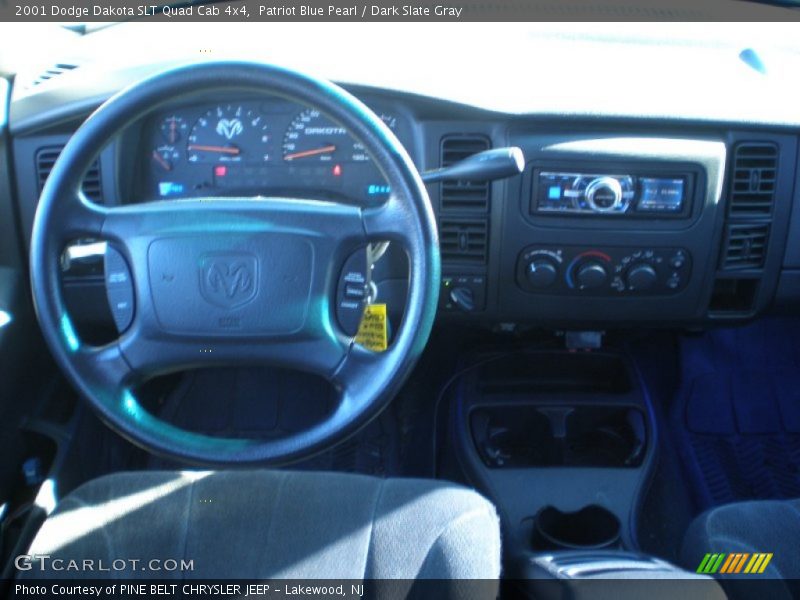 Patriot Blue Pearl / Dark Slate Gray 2001 Dodge Dakota SLT Quad Cab 4x4