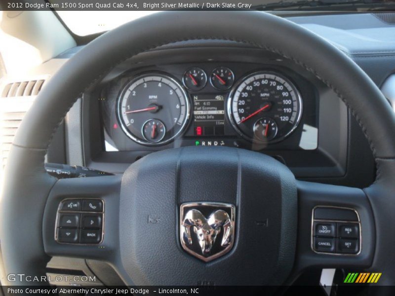 Bright Silver Metallic / Dark Slate Gray 2012 Dodge Ram 1500 Sport Quad Cab 4x4