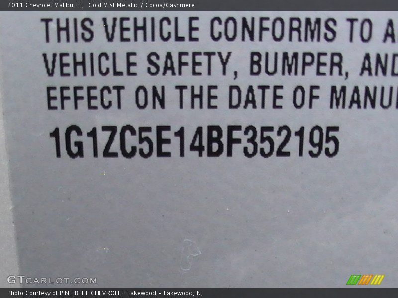 Gold Mist Metallic / Cocoa/Cashmere 2011 Chevrolet Malibu LT