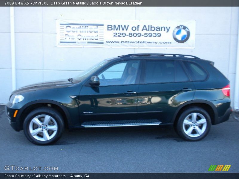 Deep Green Metallic / Saddle Brown Nevada Leather 2009 BMW X5 xDrive30i