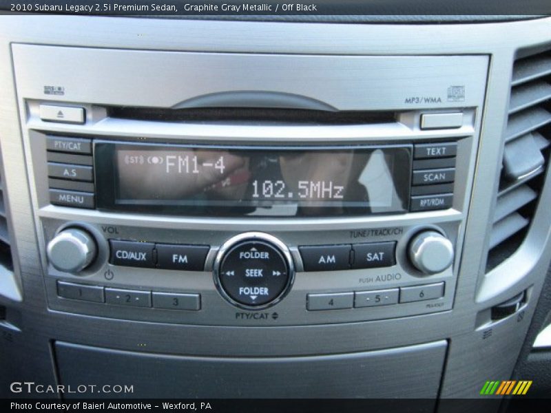 Audio System of 2010 Legacy 2.5i Premium Sedan