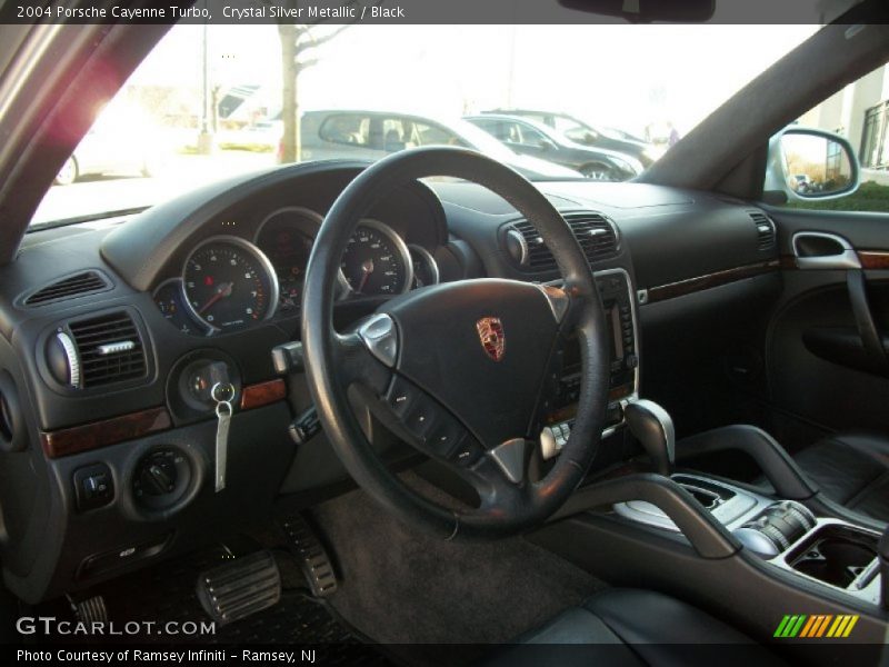 Crystal Silver Metallic / Black 2004 Porsche Cayenne Turbo